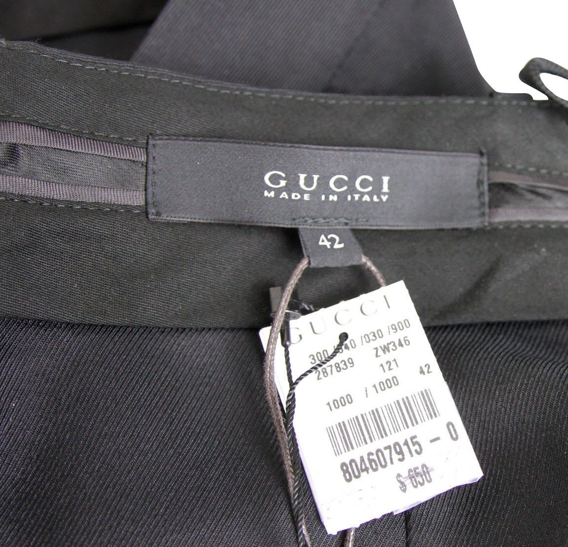 Gucci Women's Pencil Black Polyester Cotton Skirt With Horsebit Size 28" / US 6 / IT 42 - 5 Thumbnail