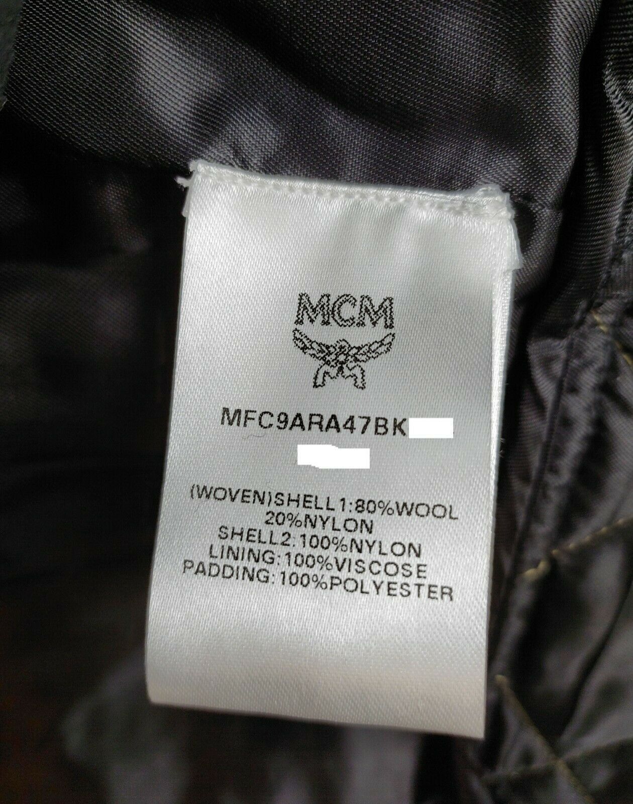 MCM Women's Black Wool/ Olive Green Quilted Nylon Long Coat Size ONE SIZE - 7 Thumbnail
