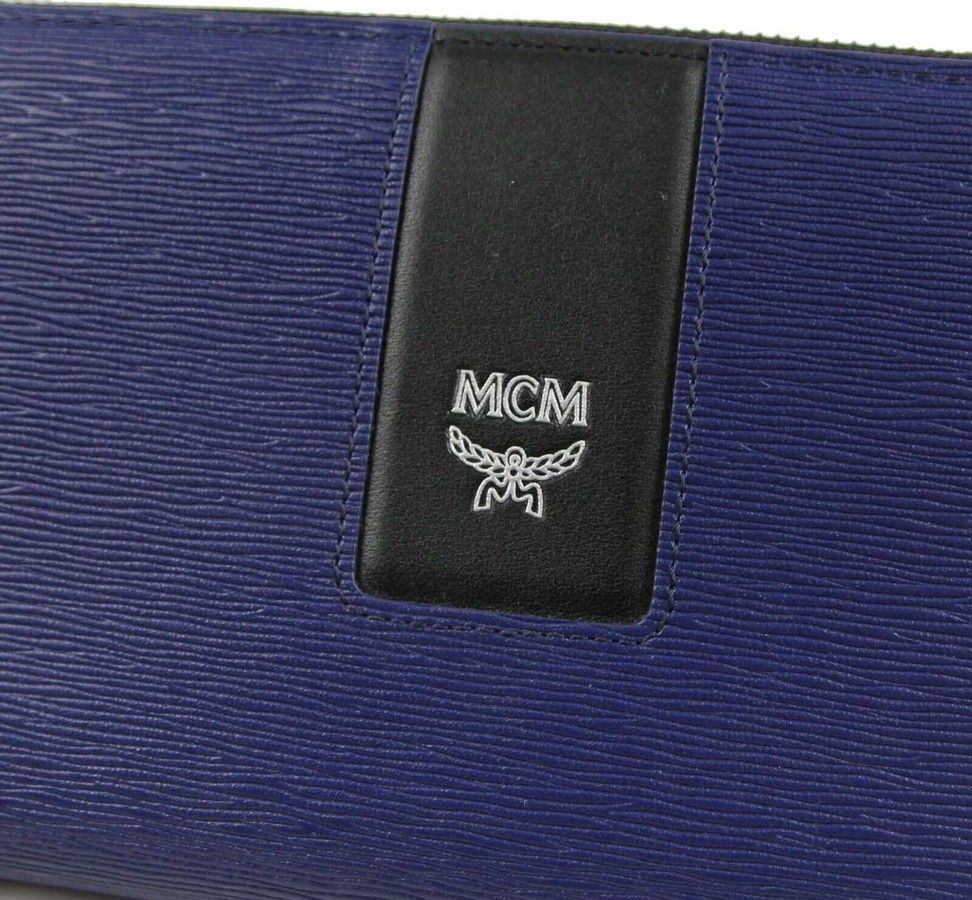 MCM Men's Navy Leather With Logo Large Zipped Wallet Size ONE SIZE - 3 Thumbnail
