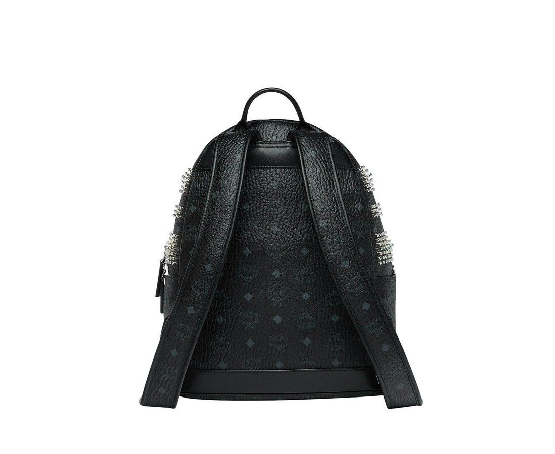 MCM Men's Black Crystal Studs Graded M Visetos Stark Backpack Size ONE SIZE - 4 Thumbnail