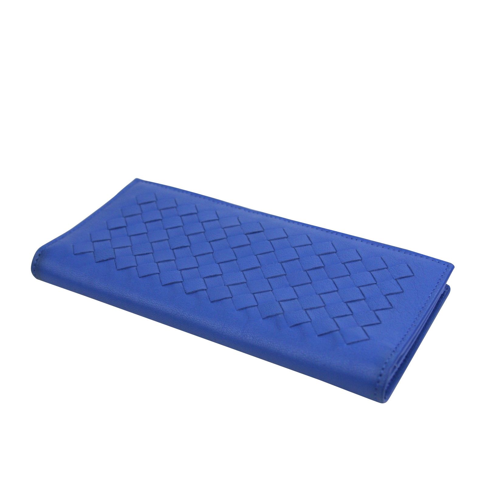 Bottega Veneta Men's Intercciaco Blue Leather Woven Long Bifold Wallet Size ONE SIZE - 6 Thumbnail