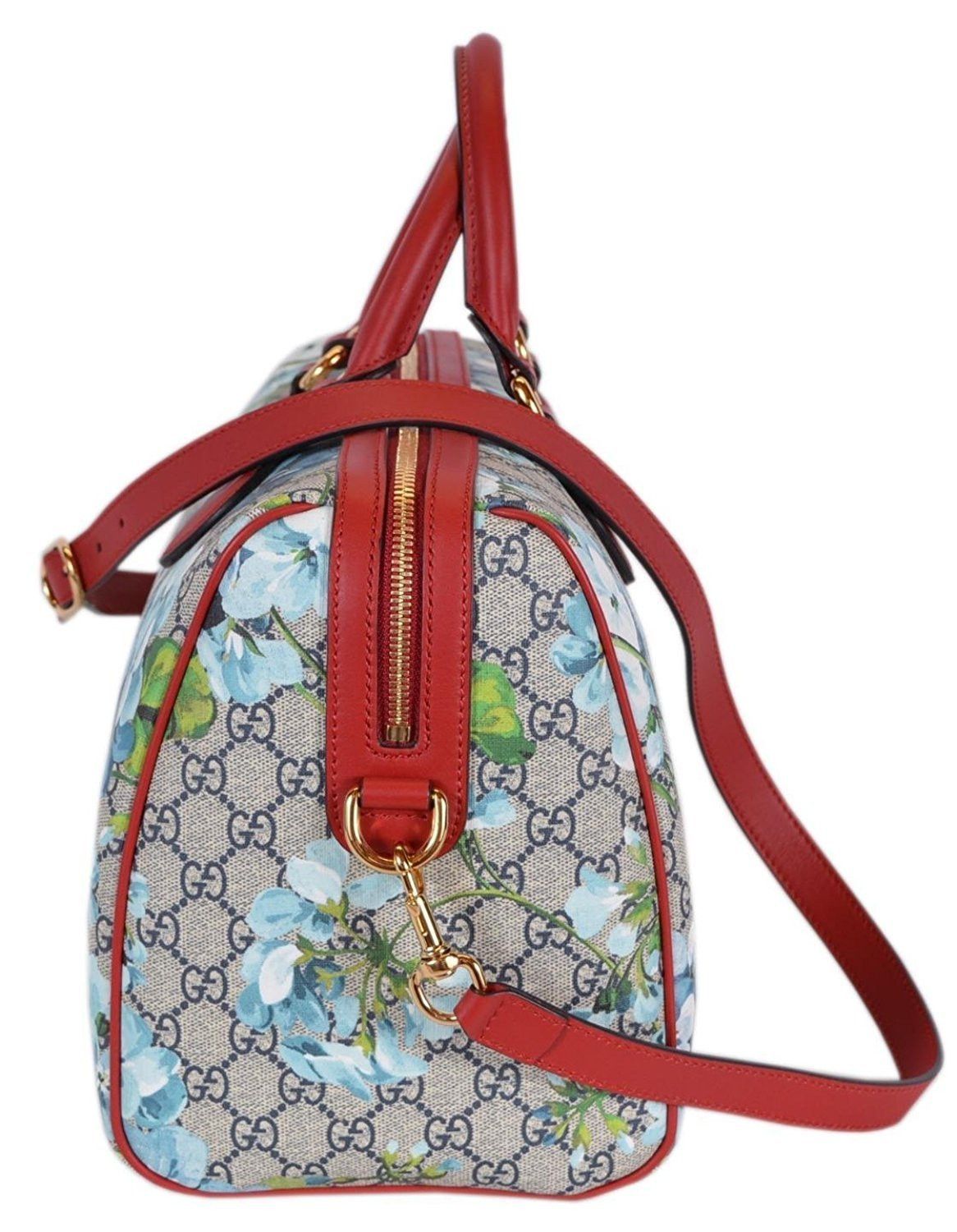 Gucci Blue GG Blooms Coated Canvas Medium Boston Top Handle Bag Size ONE SIZE - 7 Thumbnail