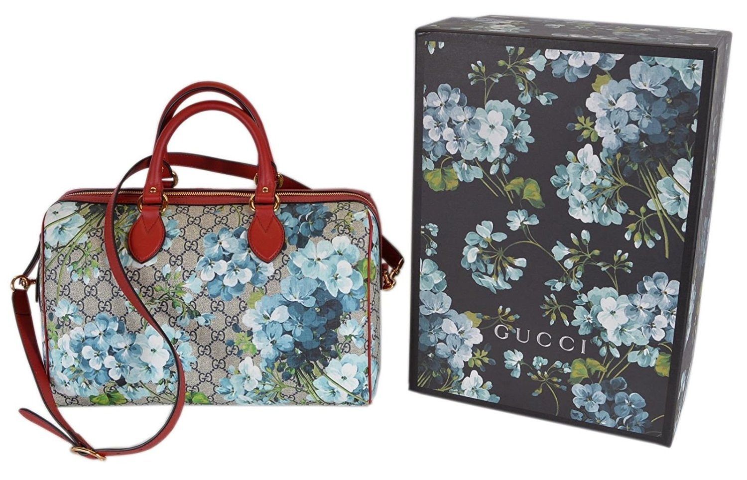 Gucci Blue GG Blooms Coated Canvas Medium Boston Top Handle Bag Size ONE SIZE - 5 Thumbnail