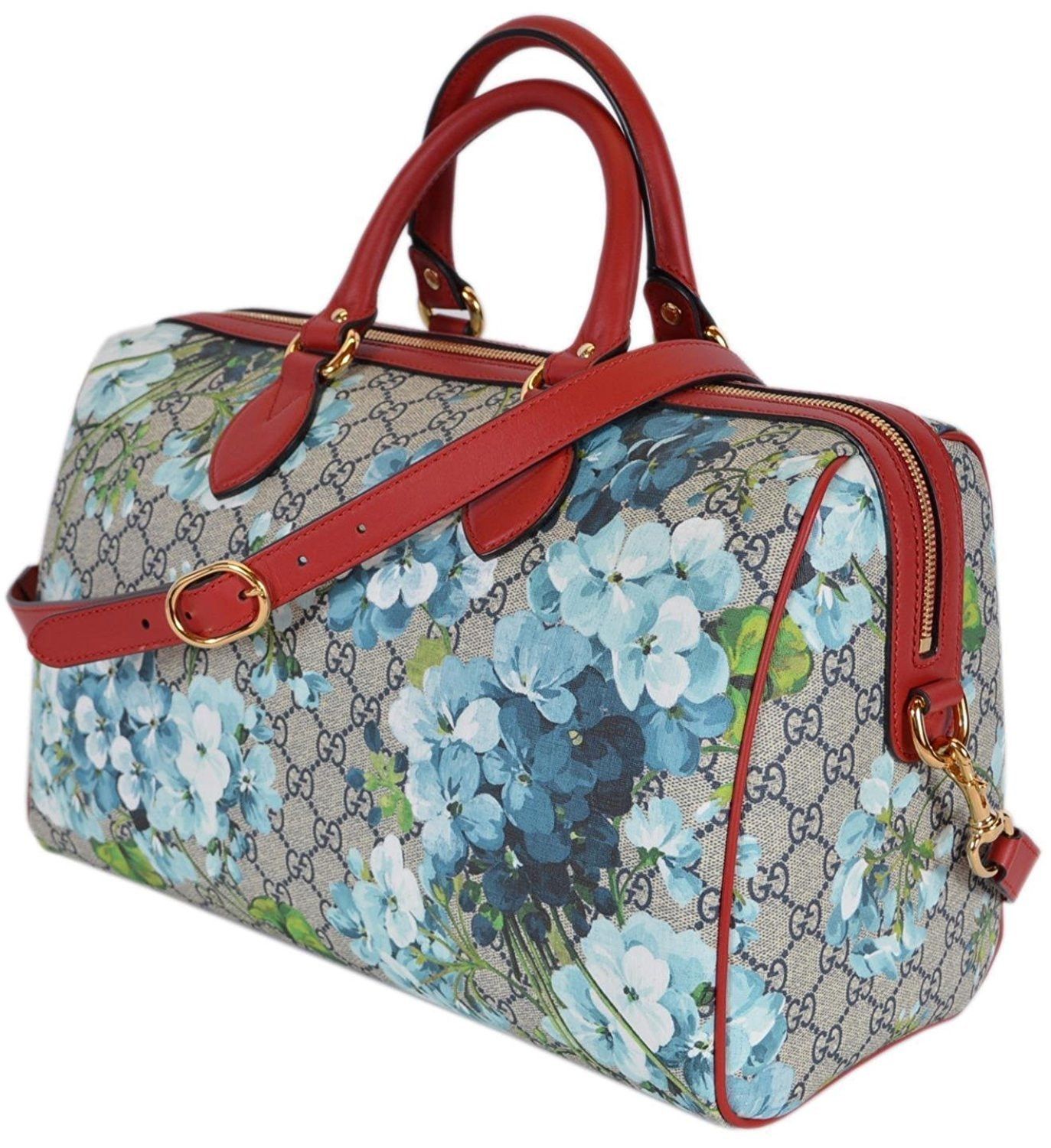 Gucci Blue GG Blooms Coated Canvas Medium Boston Top Handle Bag Size ONE SIZE - 2 Thumbnail