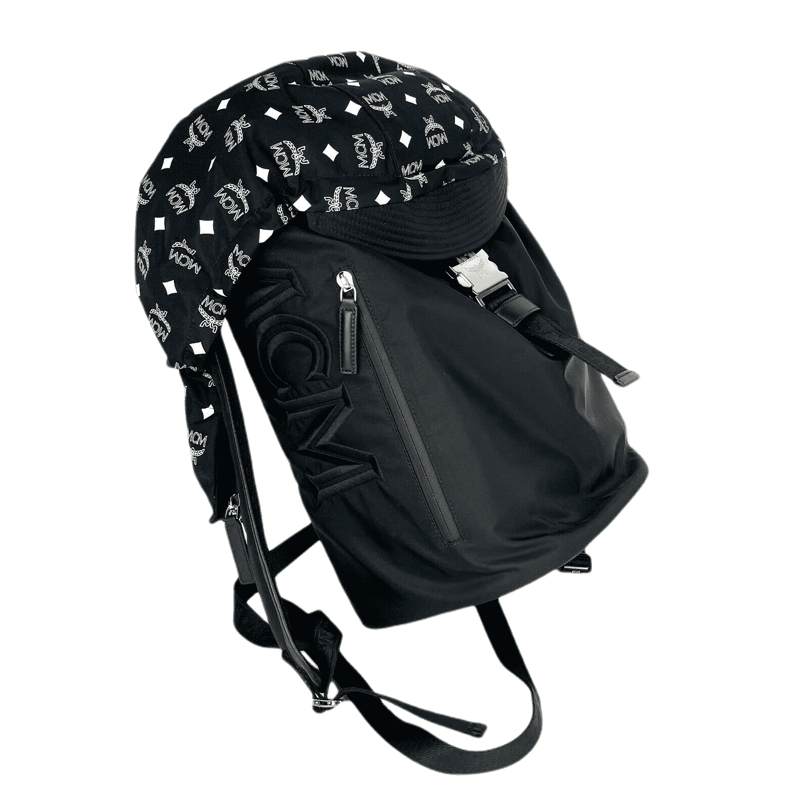 MCM Women's Black Nylon Luft Hoodie Backpack with Detachable Size ONE SIZE - 5 Thumbnail
