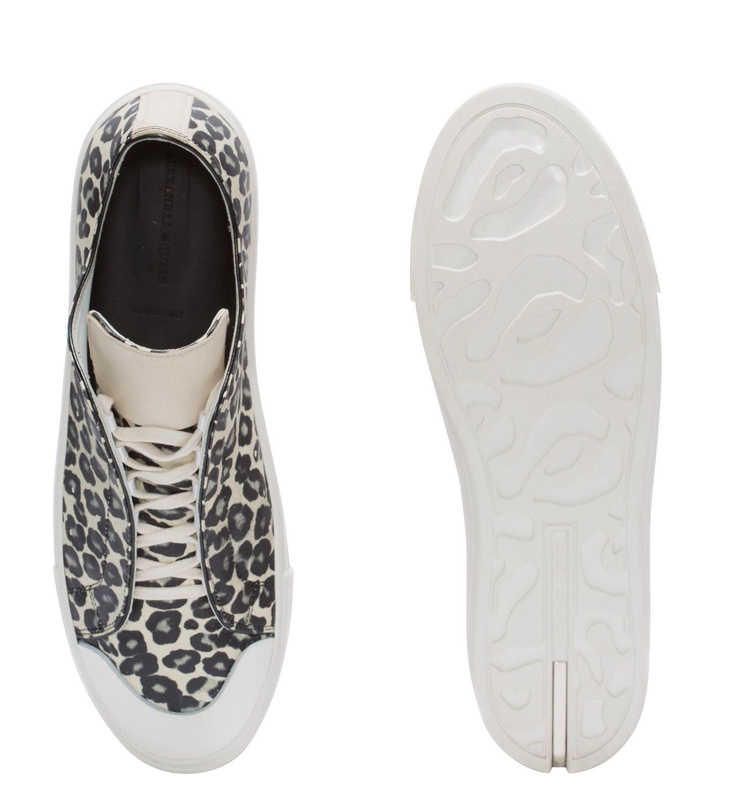 Alexander McQueen Men's Black / Ivory Leather Sneaker (44 EU / 10.5 US) Size US 10.5 / EU 43-44 - 5 Thumbnail