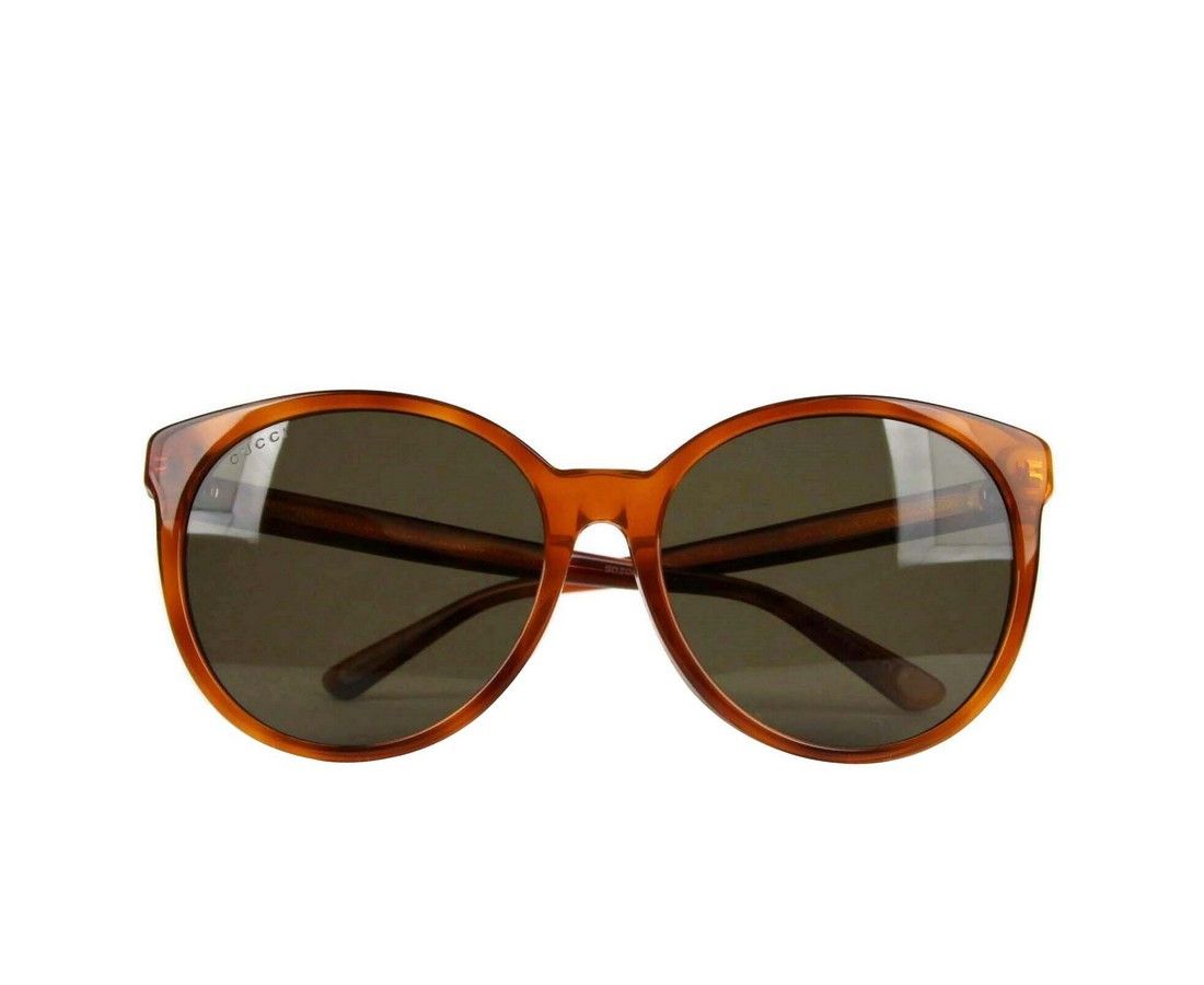 Gucci Women's Brown Mustard Acetate Round Sunglasses Size ONE SIZE - 8 Thumbnail