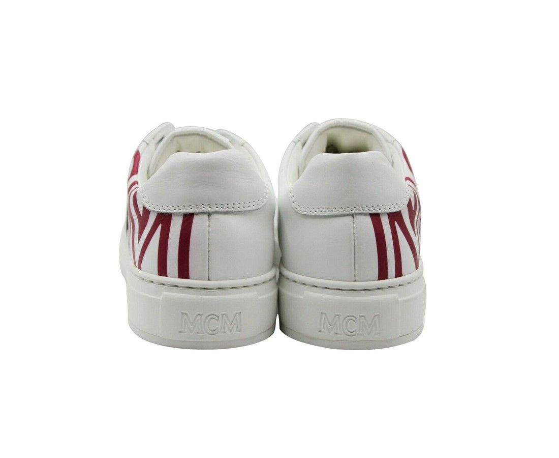 MCM Women's White / Black Leather Logo Low Top Sneaker (36 EU / Size US 6 / IT 36 - 5 Thumbnail