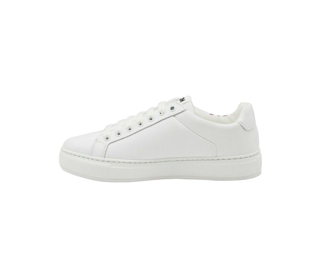 MCM Women's White / Black Leather Logo Low Top Sneaker (36 EU / Size US 6 / IT 36 - 3 Thumbnail