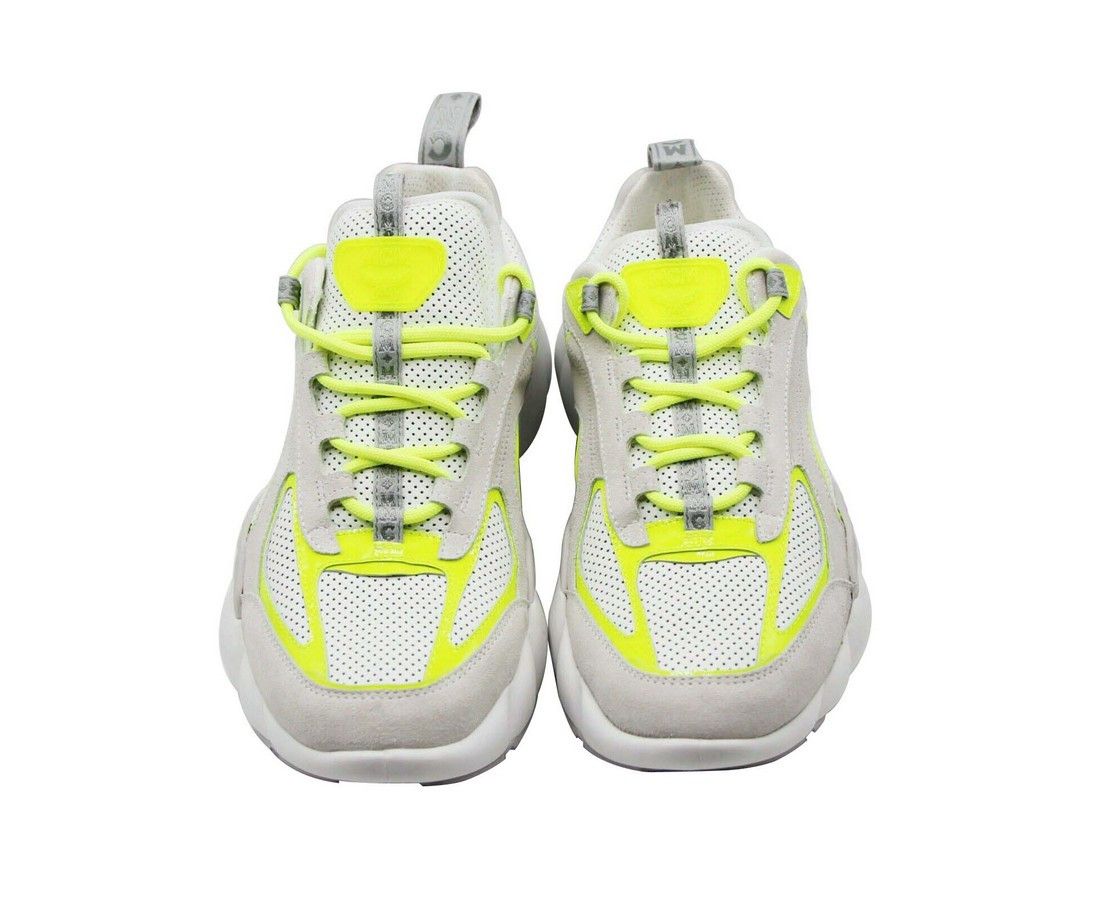 MCM Men's Grey / White Luft Collection Leather Low Top Sneaker Size US 8 / EU 41 - 4 Thumbnail