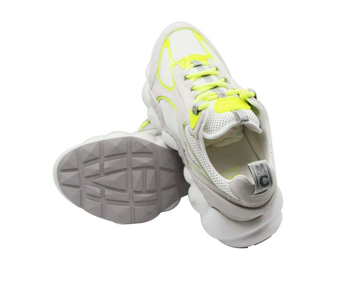 MCM Men's Grey / White Luft Collection Leather Low Top Sneaker Size US 8 / EU 41 - 6 Thumbnail