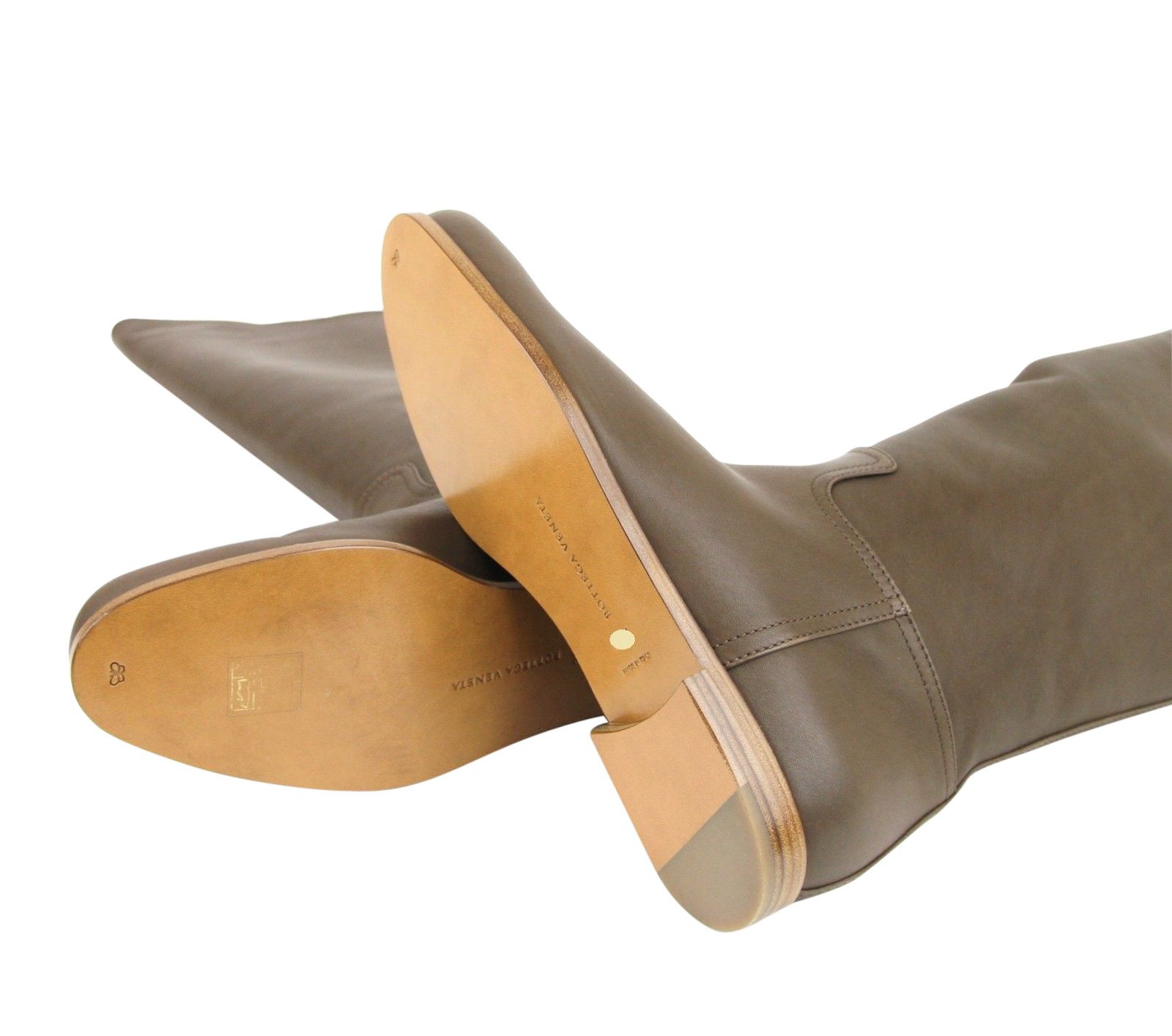 Bottega Veneta Women's Brown Leather Tall Boots(40 EU / 10 US) Size US 10 / IT 40 - 8 Thumbnail