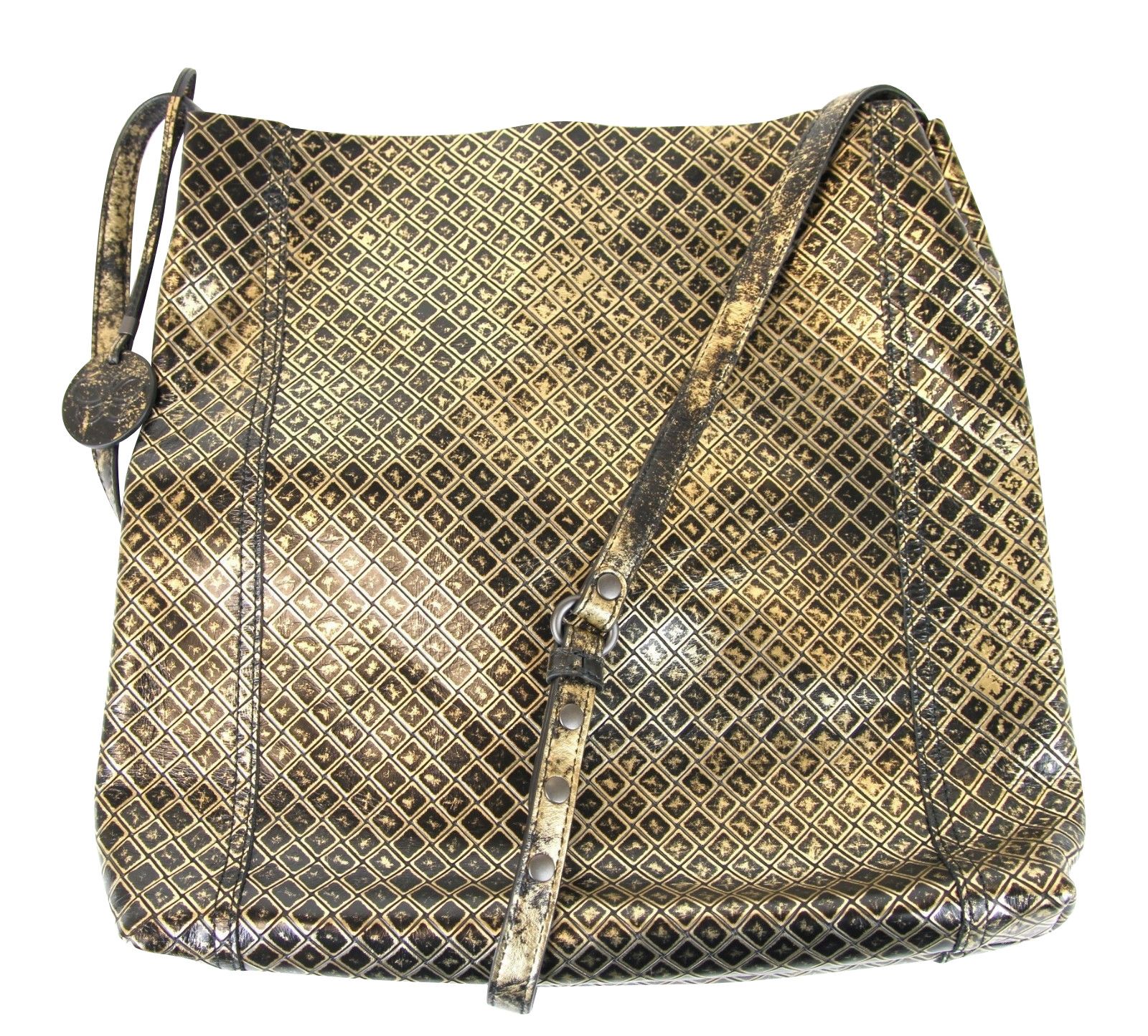 Bottega Veneta Unisex Intrecciomirage Gold / Black Leather Large Messenger Size ONE SIZE - 2 Thumbnail