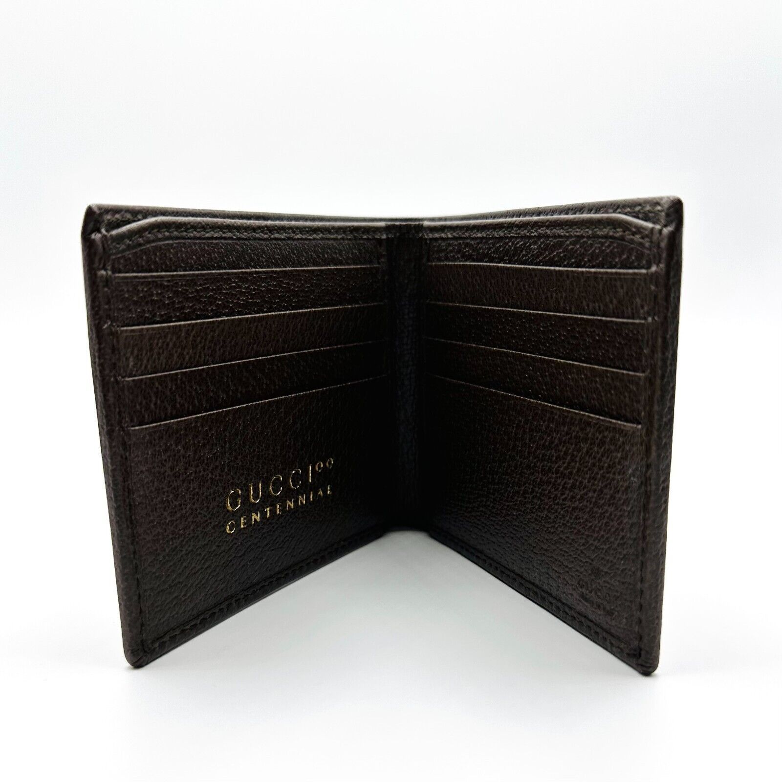 Gucci 100 Centennial Men's Brown Leather Bifold Wallet Size ONE SIZE - 5 Thumbnail