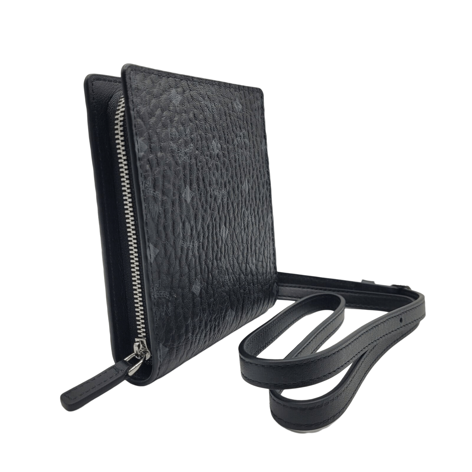 MCM Women's Black/Grey Visetos Zipped Wallet Multifunction Size ONE SIZE - 4 Thumbnail