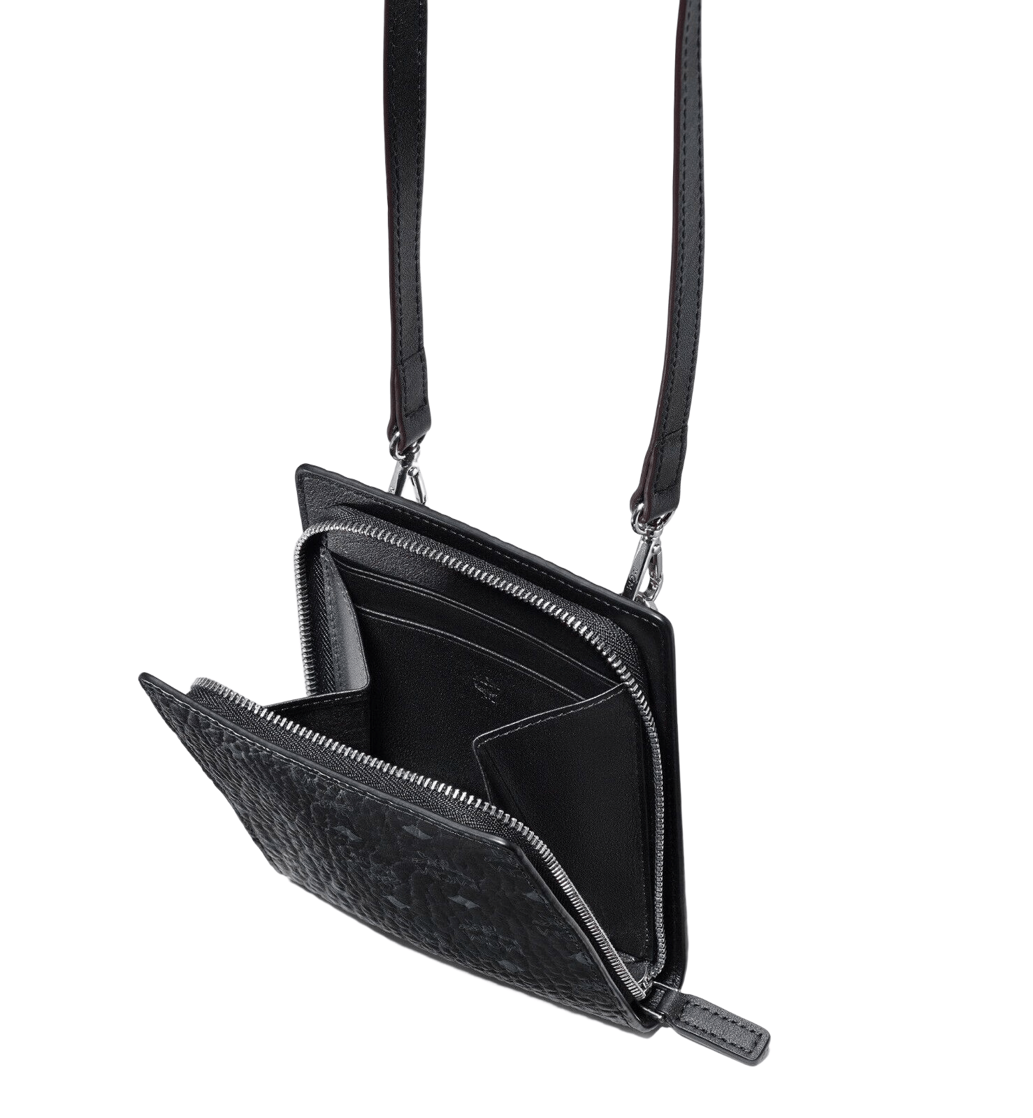 MCM Women's Black/Grey Visetos Zipped Wallet Multifunction Size ONE SIZE - 2 Thumbnail