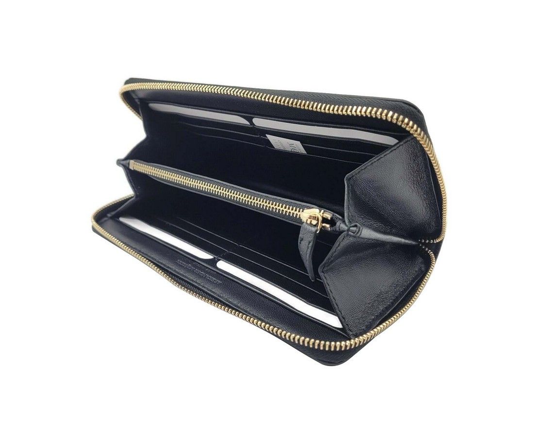 Alexander McQueen Women's Dark Navy Patent Leather Zip Around Wallet Size ONE SIZE - 3 Thumbnail