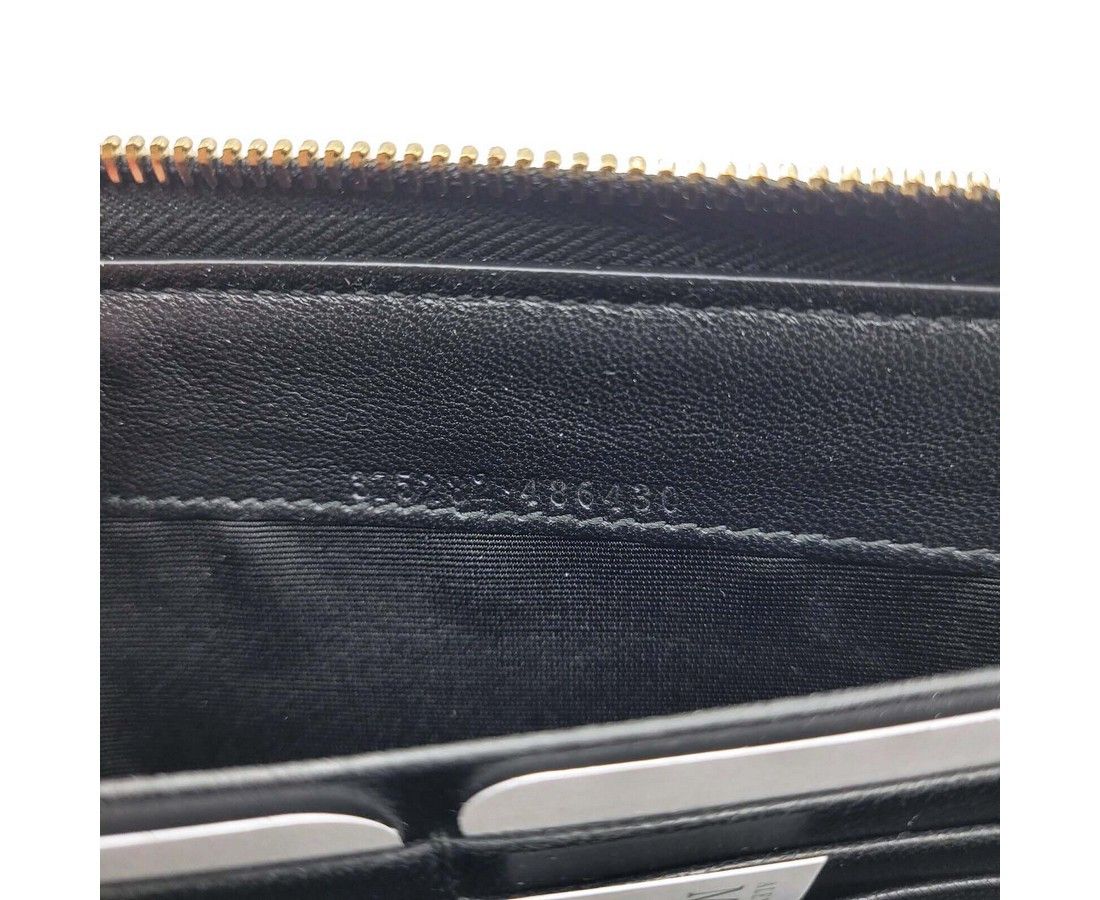 Alexander McQueen Women's Dark Navy Patent Leather Zip Around Wallet Size ONE SIZE - 6 Thumbnail
