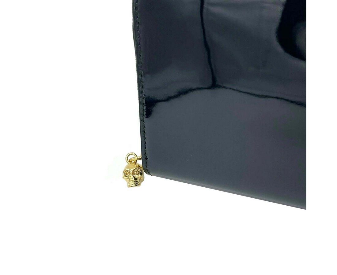 Alexander McQueen Women's Dark Navy Patent Leather Zip Around Wallet Size ONE SIZE - 4 Thumbnail