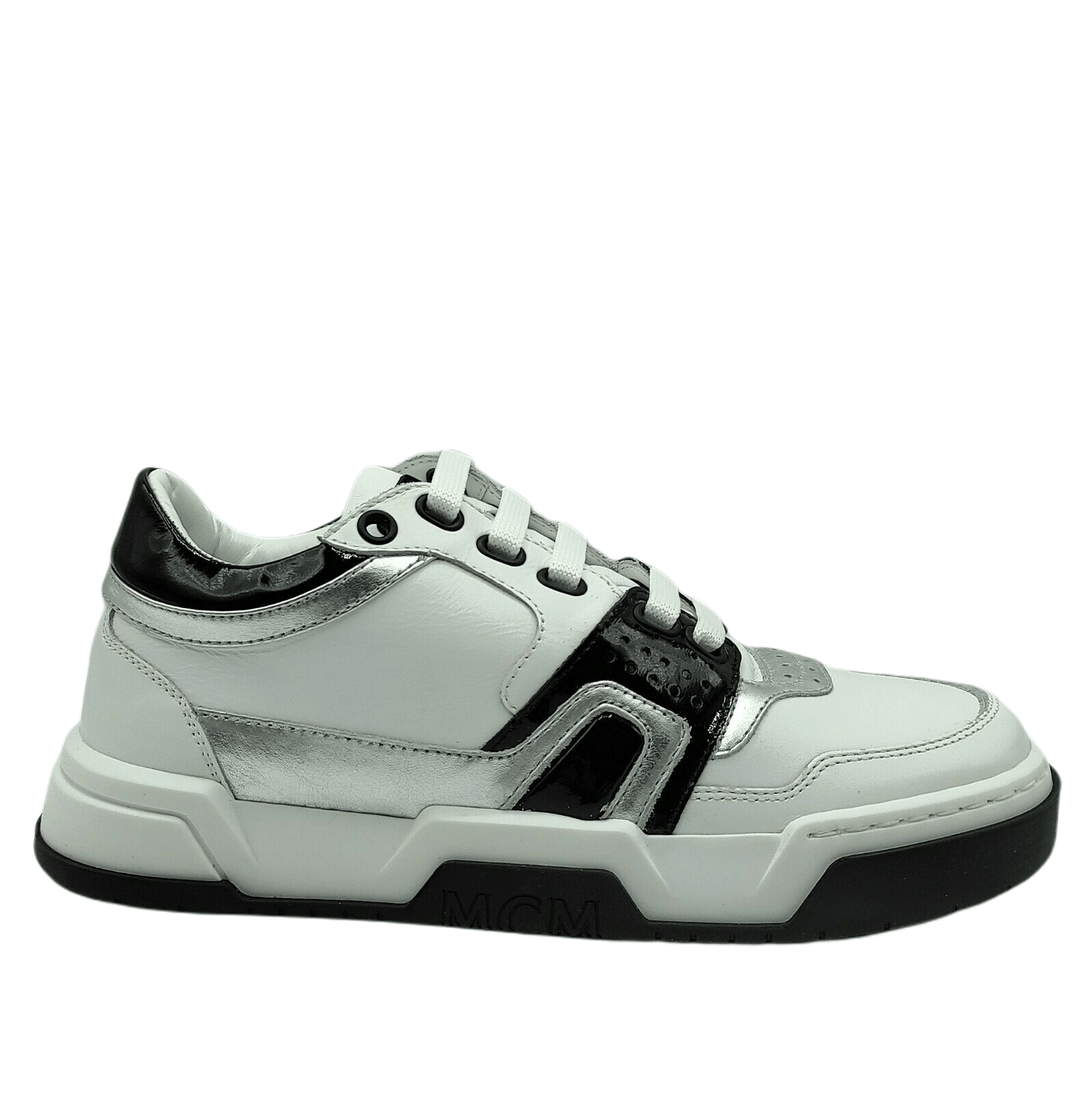 MCM Women's White Leather Visetos Low-top Sneaker EU 36/US 6 Size US 6 / IT 36 - 6 Thumbnail