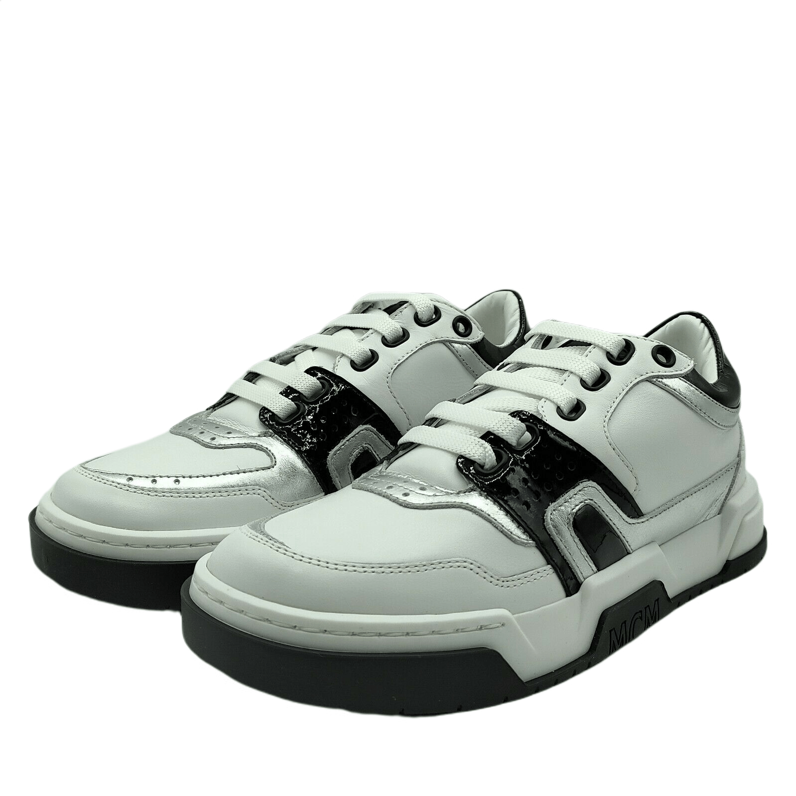 MCM Women's White Leather Visetos Low-top Sneaker EU 36/US 6 Size US 6 / IT 36 - 4 Thumbnail