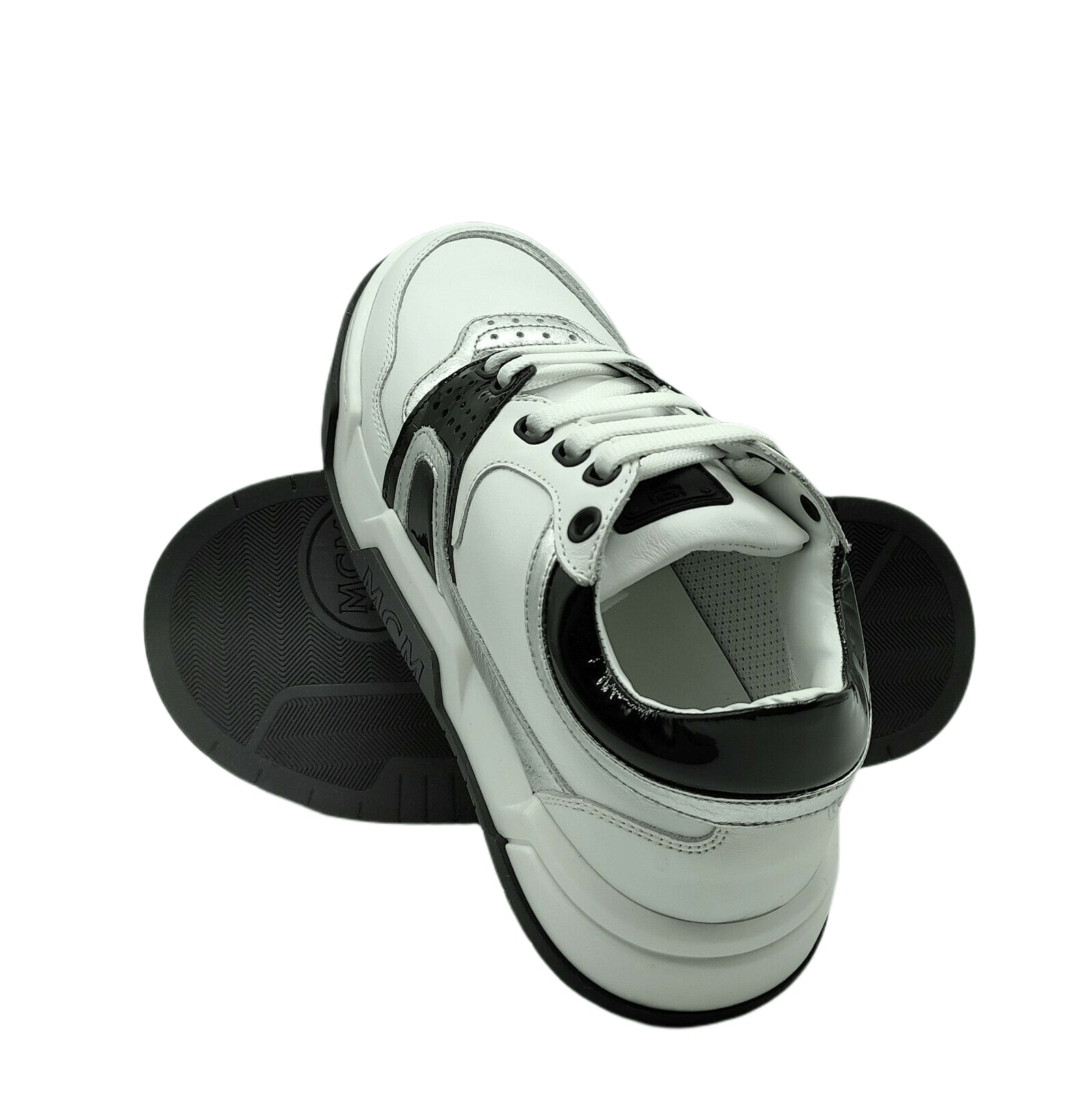 MCM Women's White Leather Visetos Low-top Sneaker EU 36/US 6 Size US 6 / IT 36 - 8 Thumbnail