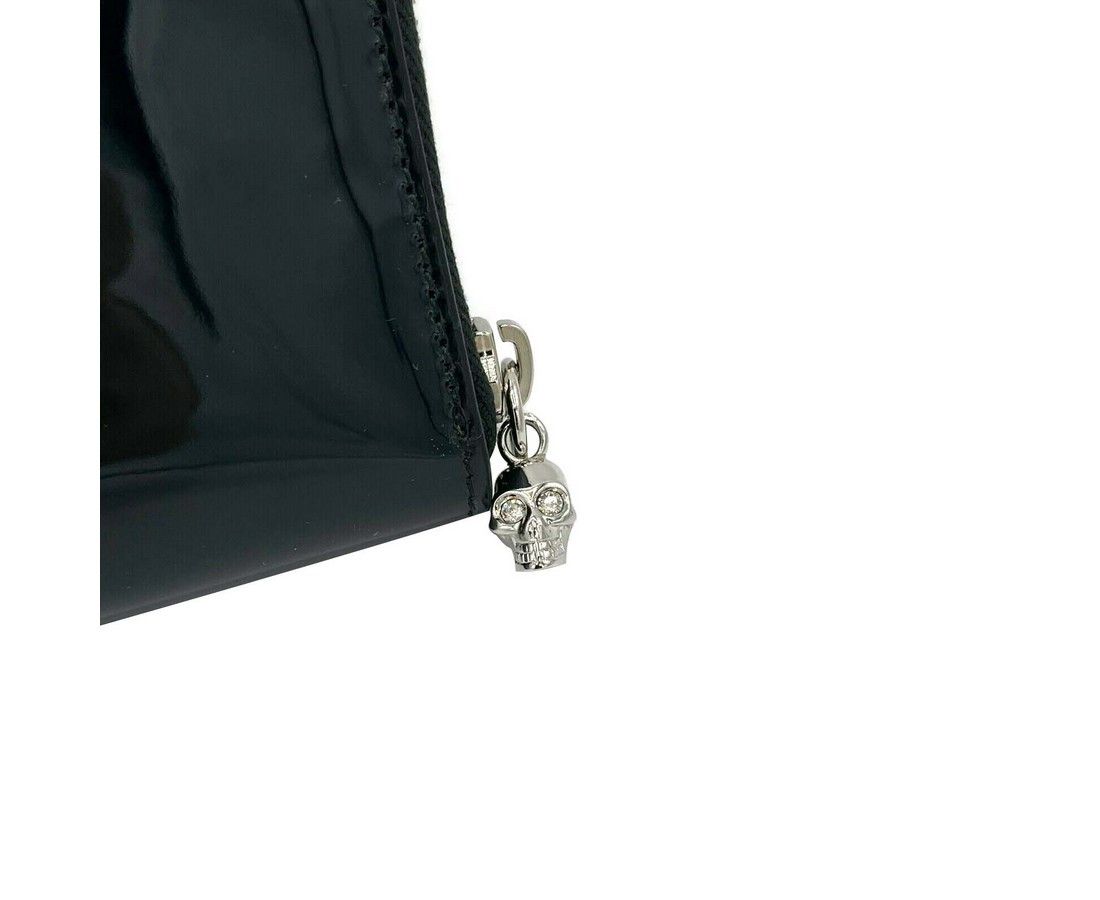 Alexander McQueen Women's Dark Navy Patent Leather Zip Around Wallet Size ONE SIZE - 4 Thumbnail