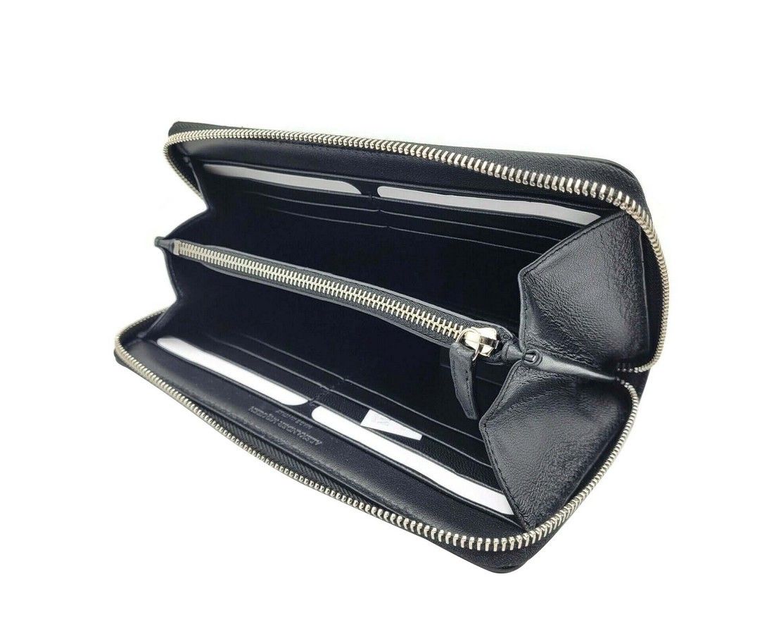 Alexander McQueen Women's Dark Navy Patent Leather Zip Around Wallet Size ONE SIZE - 3 Thumbnail