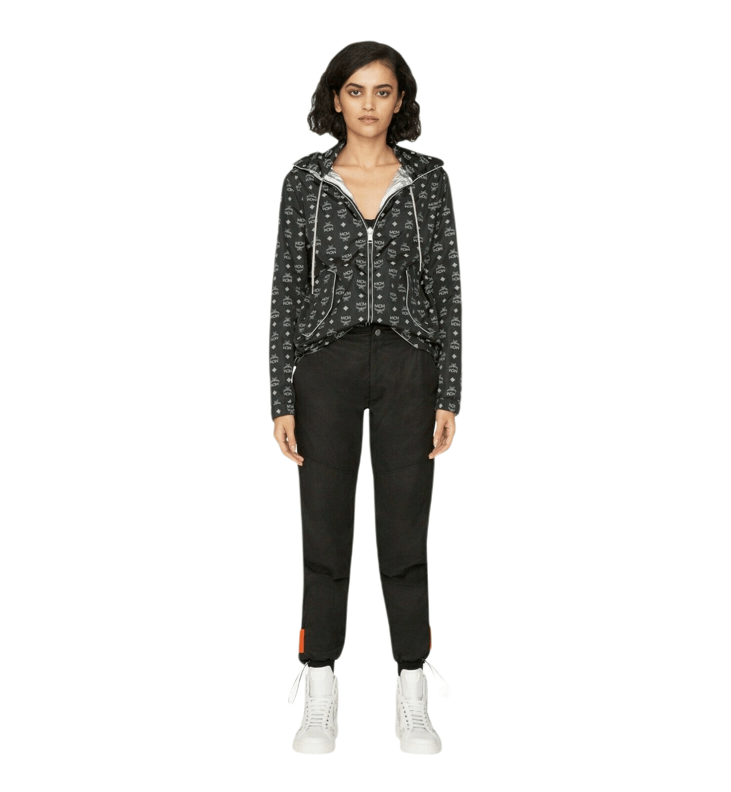 MCM Women's Black Reflective Monogram Windbreaker Jacket S Size S / US 4 / IT 40 - 2 Thumbnail