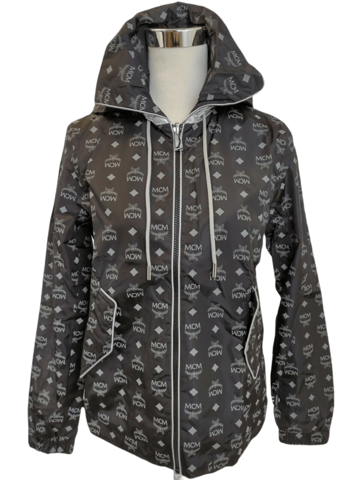 MCM Women's Black Reflective Monogram Windbreaker Jacket S Size S / US 4 / IT 40 - 3 Thumbnail