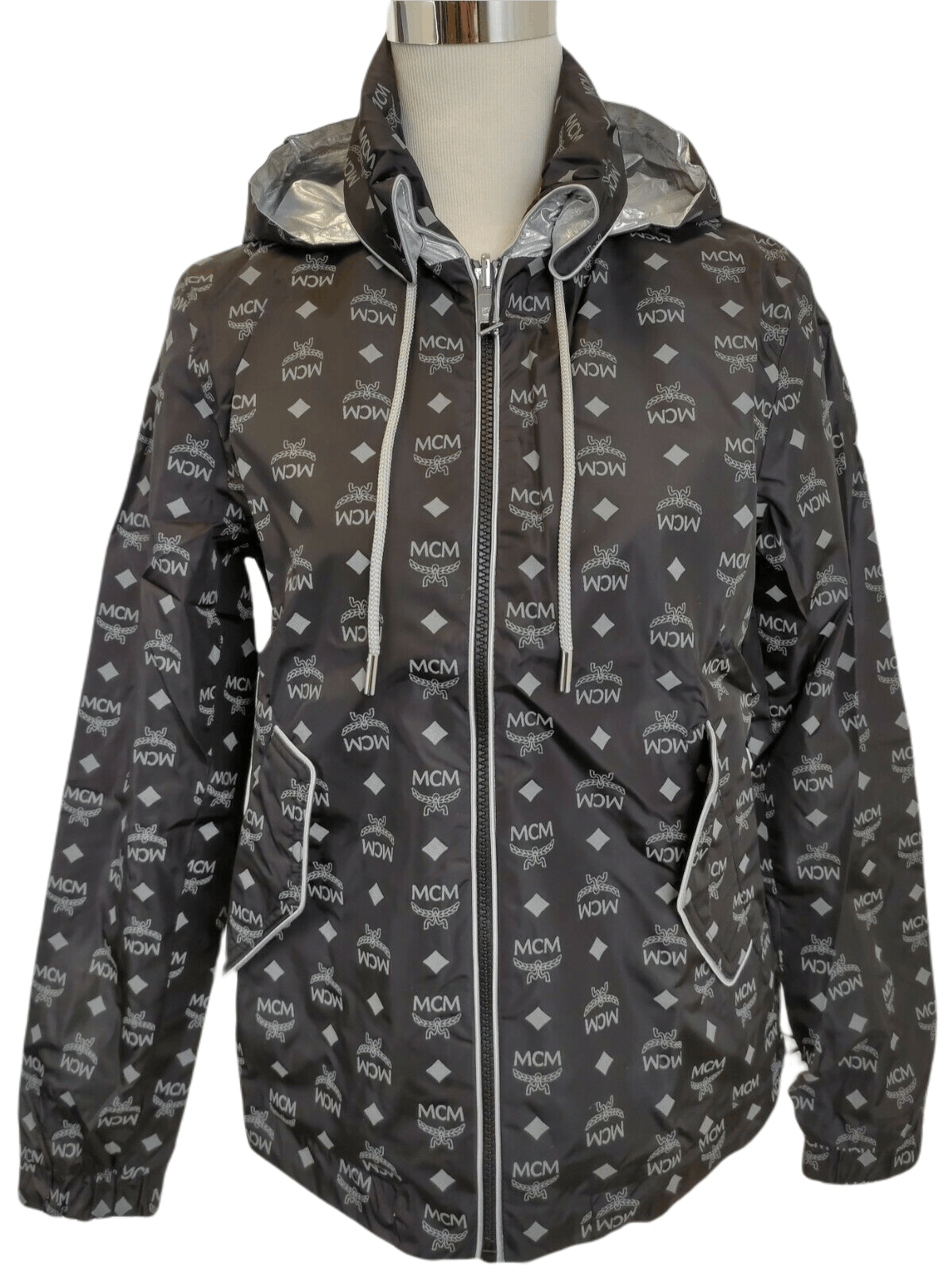 MCM Women's Black Reflective Monogram Windbreaker Jacket S Size S / US 4 / IT 40 - 4 Thumbnail
