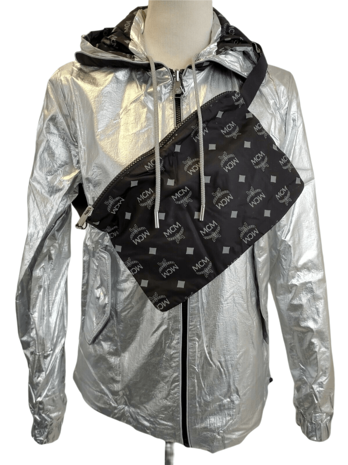 MCM Women's Black Reflective Monogram Windbreaker Jacket S Size S / US 4 / IT 40 - 9 Thumbnail