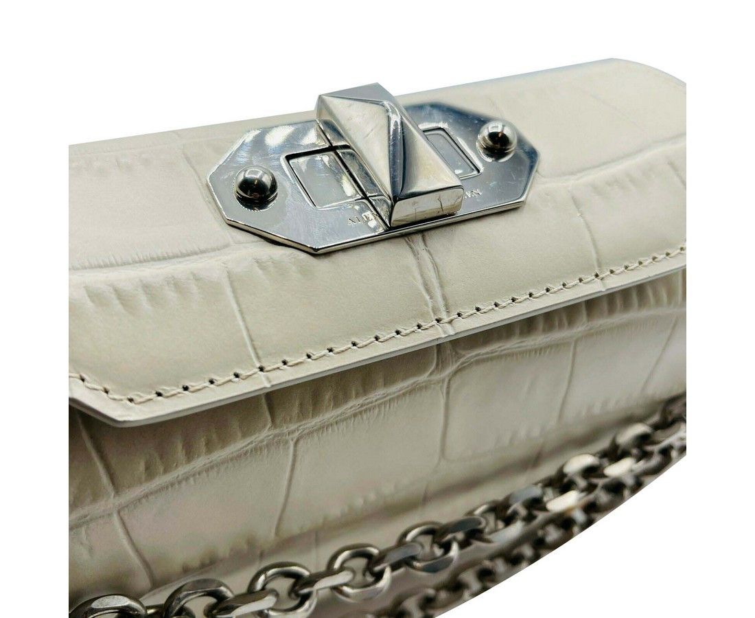 Alexander McQueen Women's Off White Crocodile Embossed Box 16 Crossbody Bag Size ONE SIZE - 7 Thumbnail