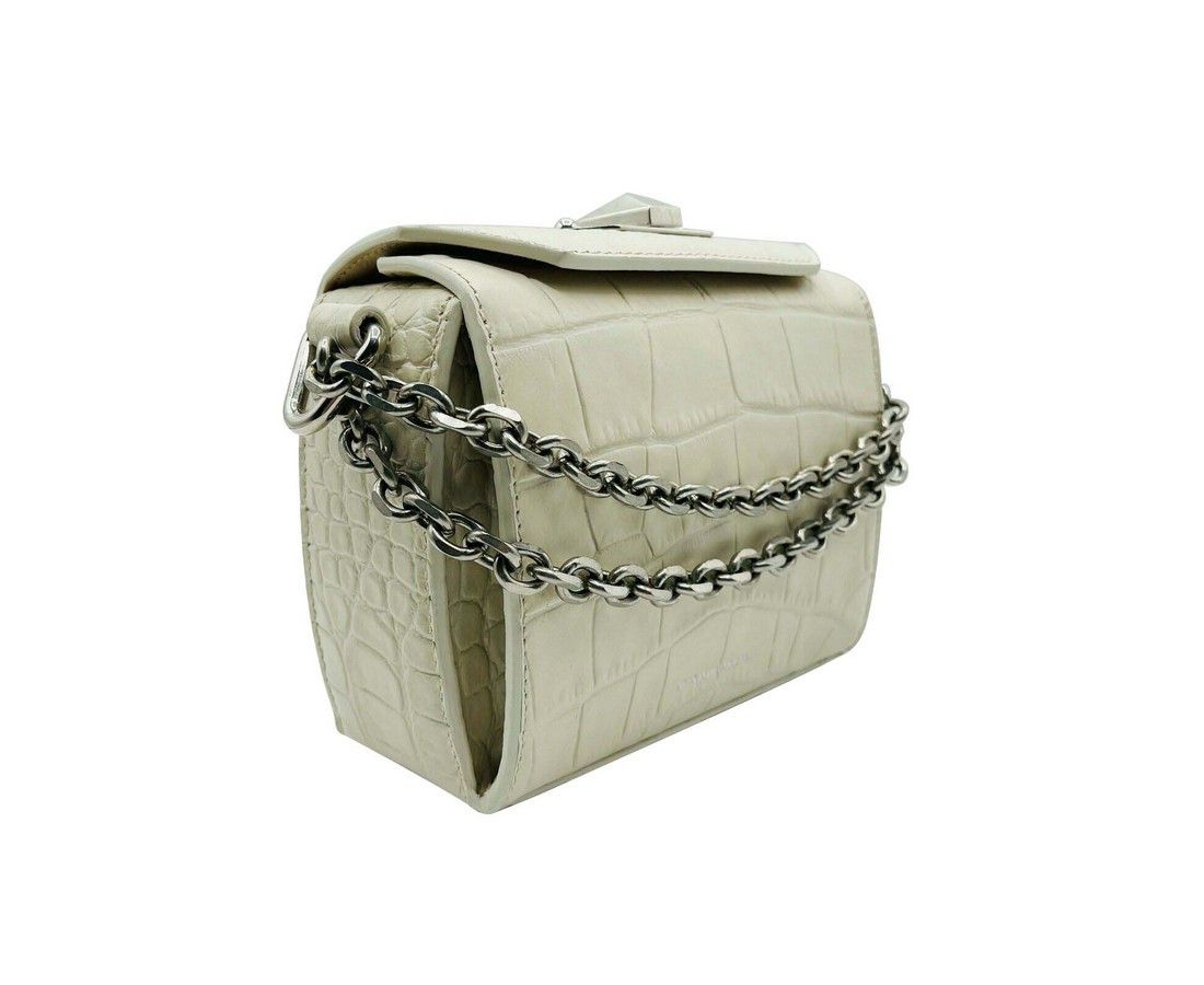 Alexander McQueen Women's Off White Crocodile Embossed Box 16 Crossbody Bag Size ONE SIZE - 3 Thumbnail