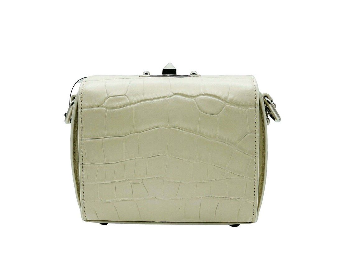 Alexander McQueen Women's Off White Crocodile Embossed Box 16 Crossbody Bag Size ONE SIZE - 4 Thumbnail