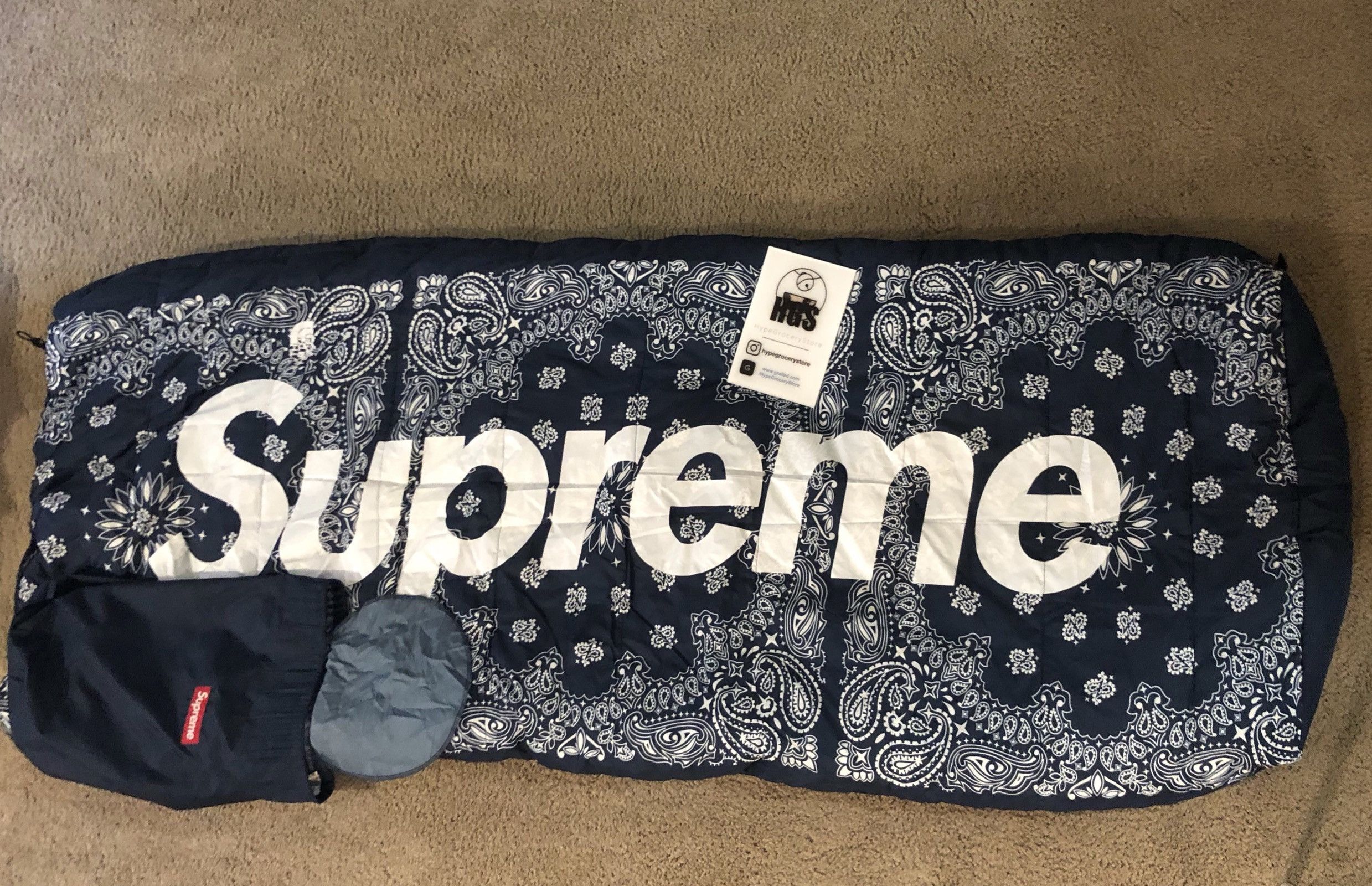 Supreme supreme X TNF Bandana Dolomite Sleeping Bag | Grailed