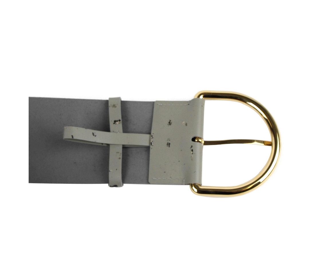 Balenciaga Women's Grey Linoleum Wide Belt Gold Hardware (80 / 32) Size ONE SIZE - 4 Thumbnail