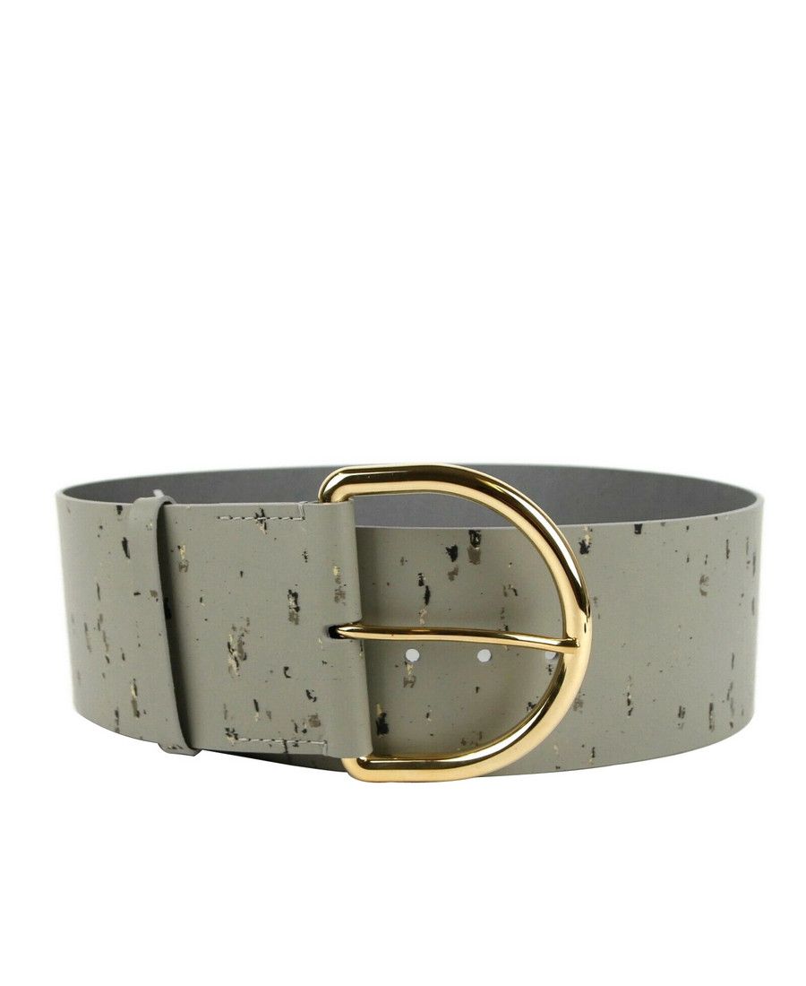 Balenciaga Women's Grey Linoleum Wide Belt Gold Hardware (80 / 32) Size ONE SIZE - 2 Thumbnail