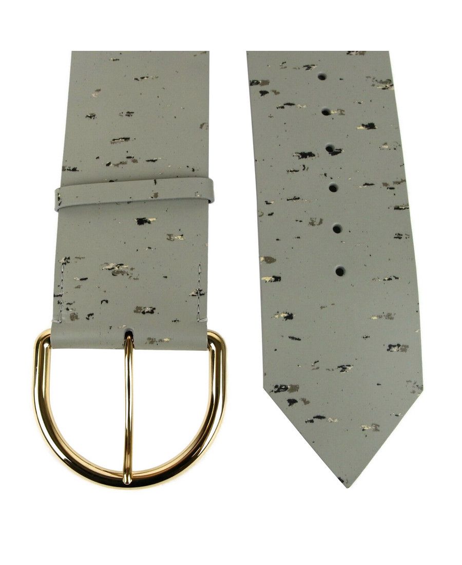Balenciaga Women's Grey Linoleum Wide Belt Gold Hardware (80 / 32) Size ONE SIZE - 3 Thumbnail