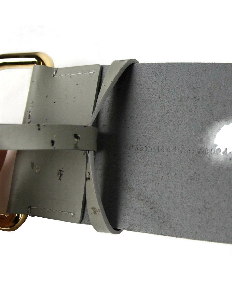 Balenciaga Women's Grey Linoleum Wide Belt Gold Hardware (80 / 32) Size ONE SIZE - 6 Thumbnail