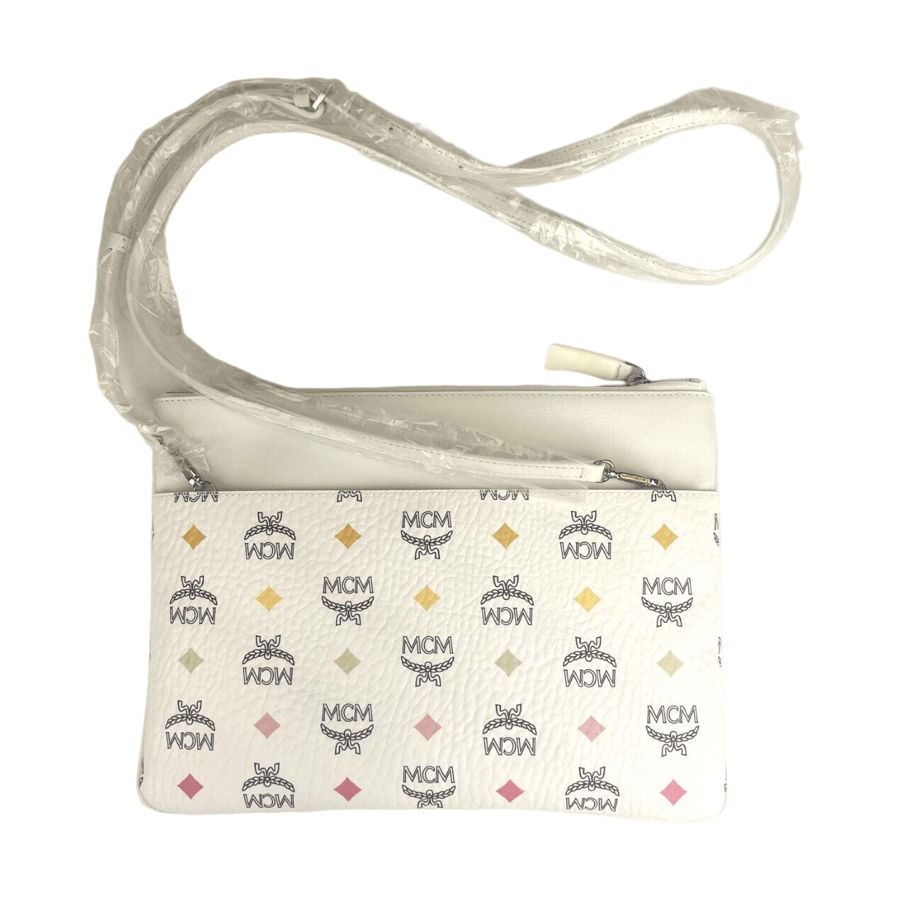 MCM Women's White Rainbow Visetos Coated Canvas Crossbody Bag Size ONE SIZE - 3 Thumbnail