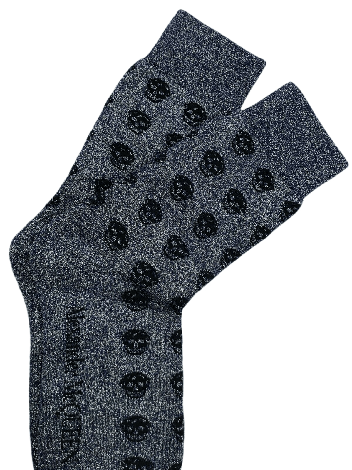 Alexander McQueen Men Mid-Calf Dark Blue Metallic Sport Socks M Size ONE SIZE - 3 Thumbnail