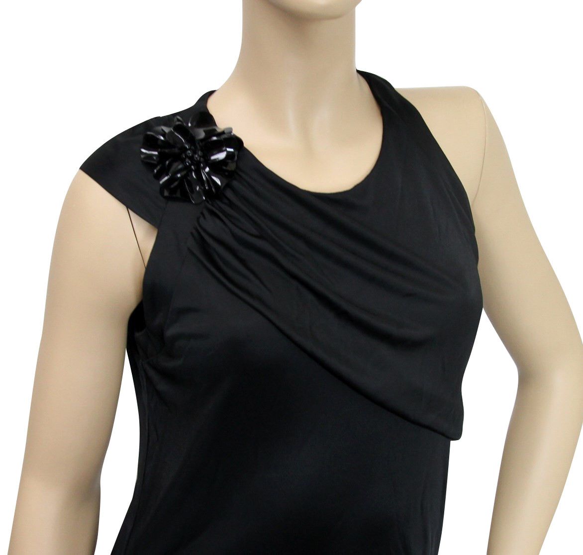Gucci Women's Black Rayon Medium Dress With Flower Brooch Size M / US 6-8 / IT 42-44 - 3 Thumbnail