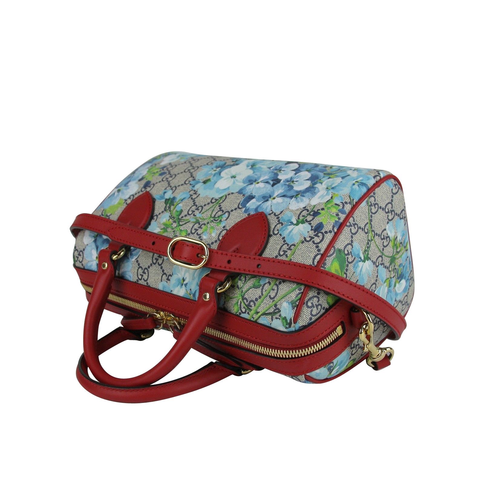 Gucci Blue GG Blooms Coated Canvas Small Boston Top Handle Bag Size ONE SIZE - 6 Thumbnail