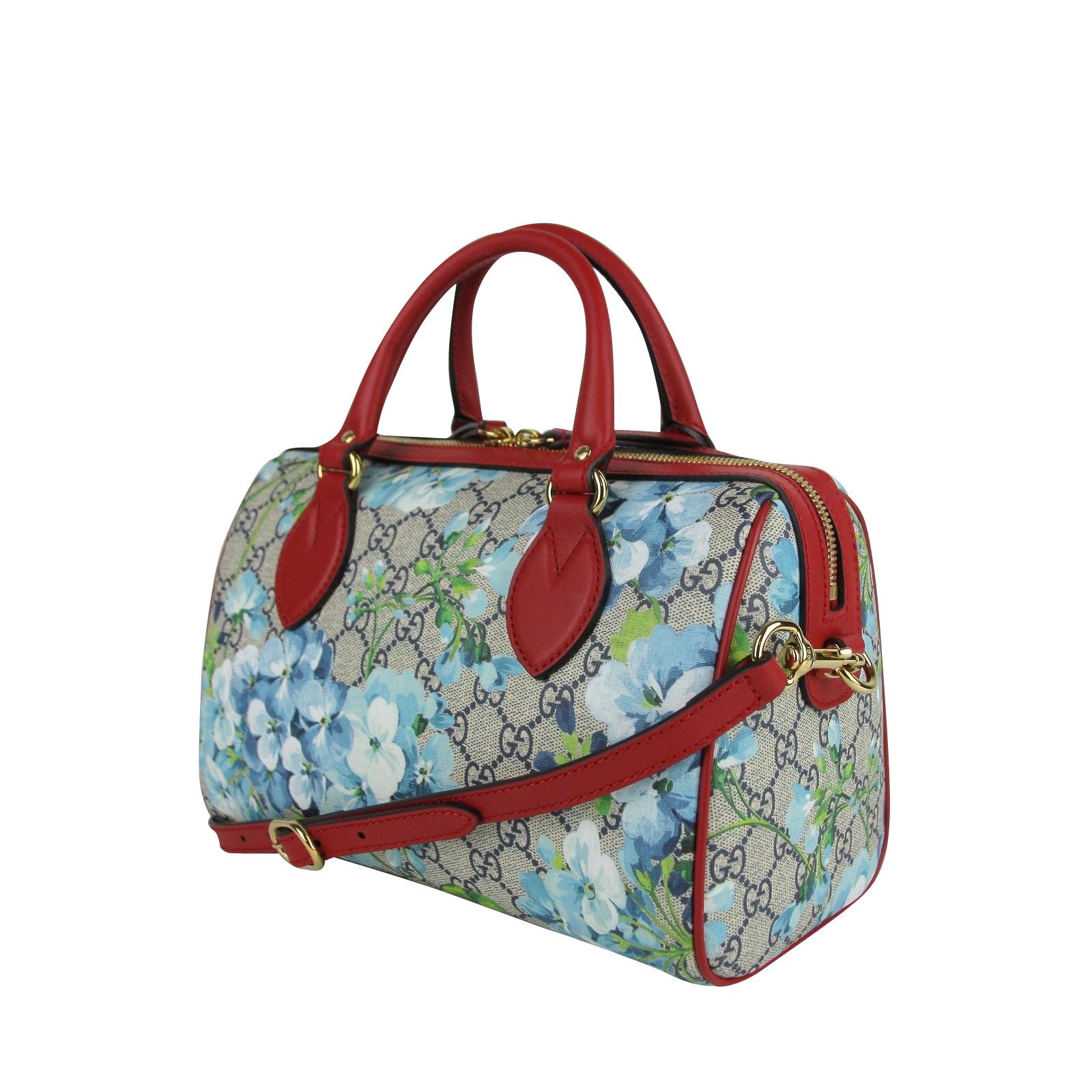 Gucci Blue GG Blooms Coated Canvas Small Boston Top Handle Bag Size ONE SIZE - 4 Thumbnail