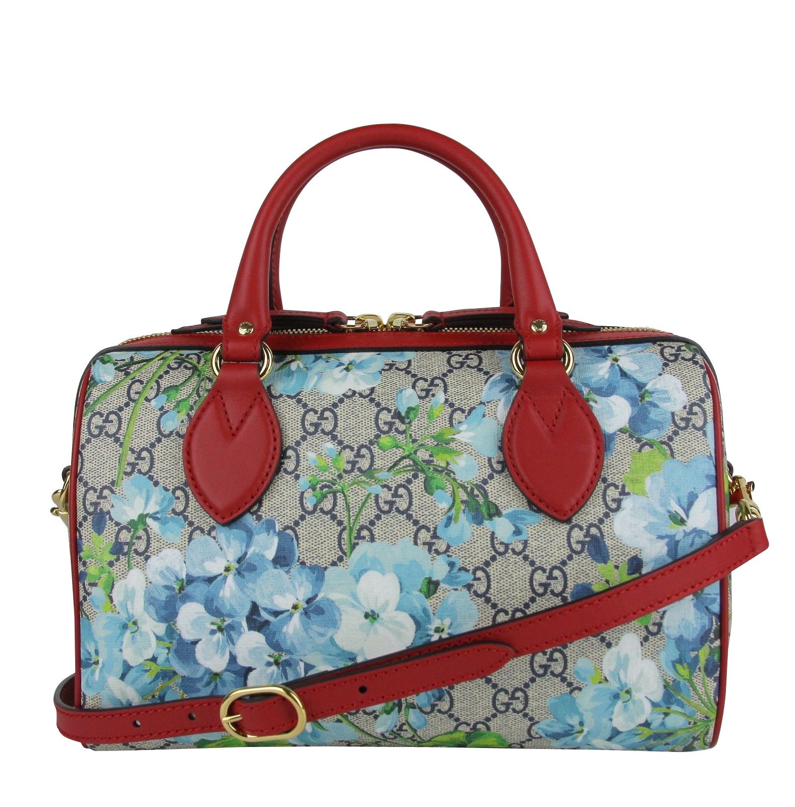Gucci Blue GG Blooms Coated Canvas Small Boston Top Handle Bag Size ONE SIZE - 2 Thumbnail