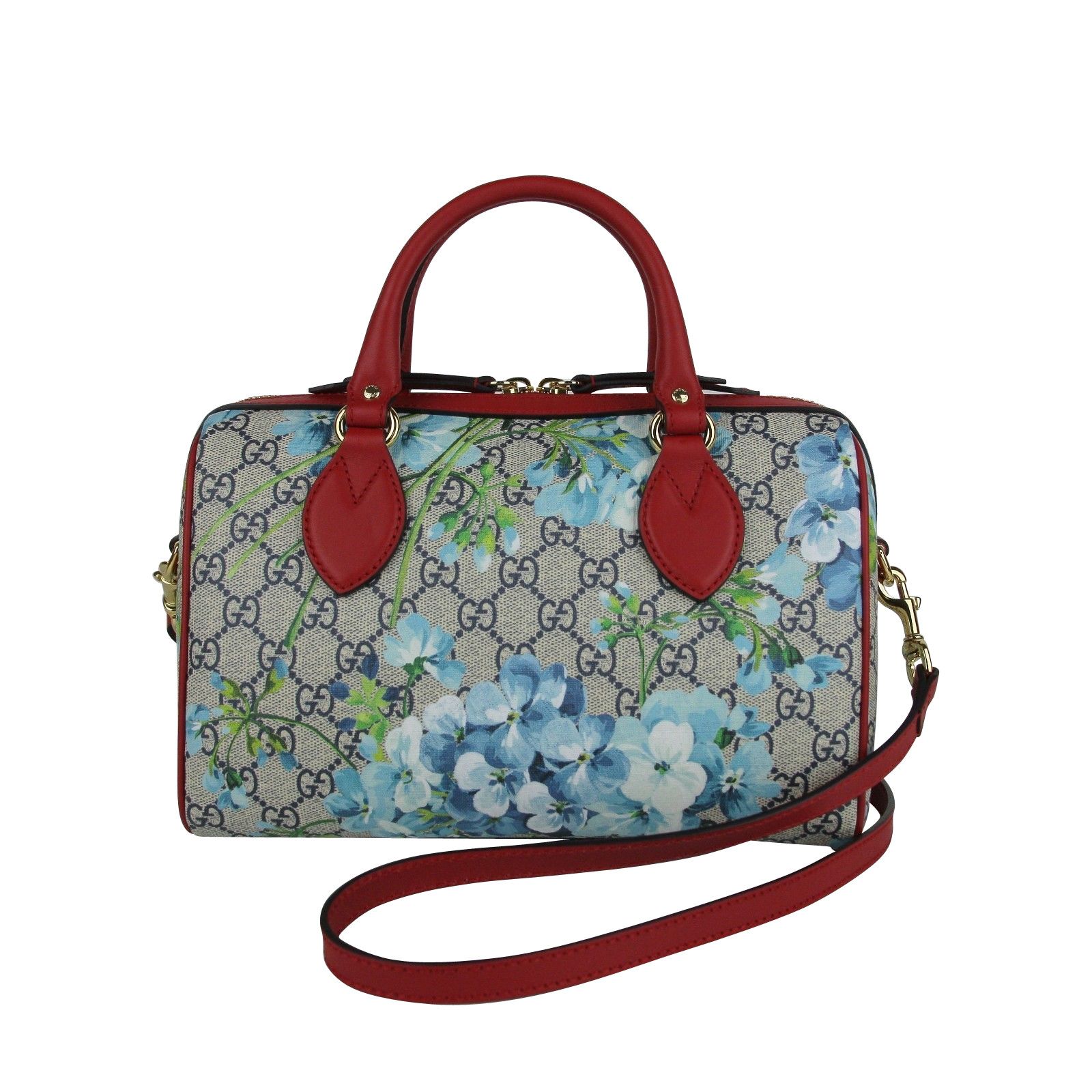 Gucci Blue GG Blooms Coated Canvas Small Boston Top Handle Bag Size ONE SIZE - 5 Thumbnail