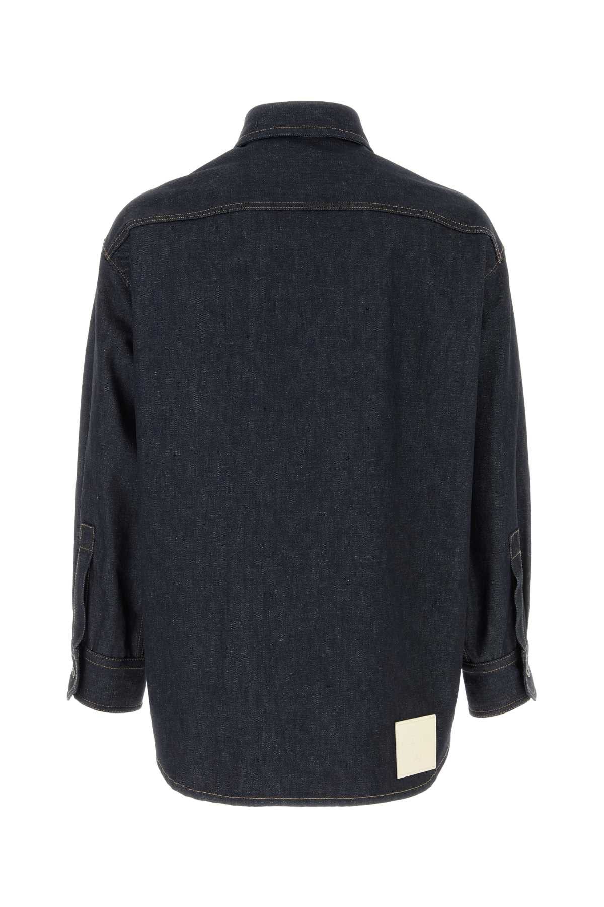 Valentino Dark Blue Denim Oversize Shirt Size US L / EU 52-54 / 3 - 2 Thumbnail