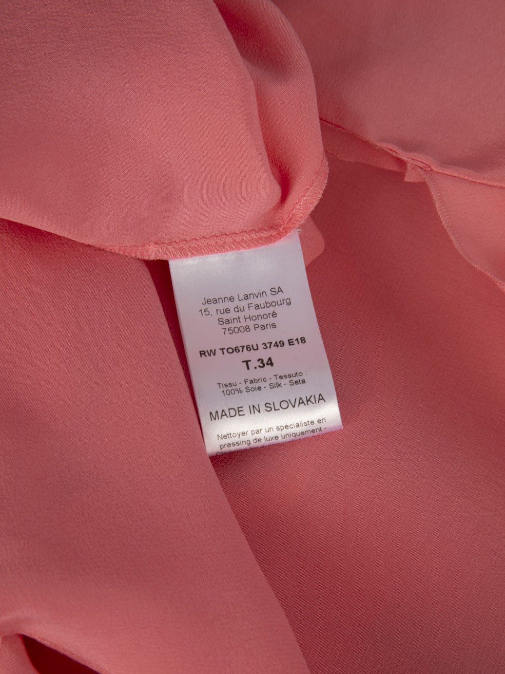 Lanvin Pink Silk Ruffle Sleeve Top Size XS / US 0-2 / IT 36-38 - 6 Thumbnail