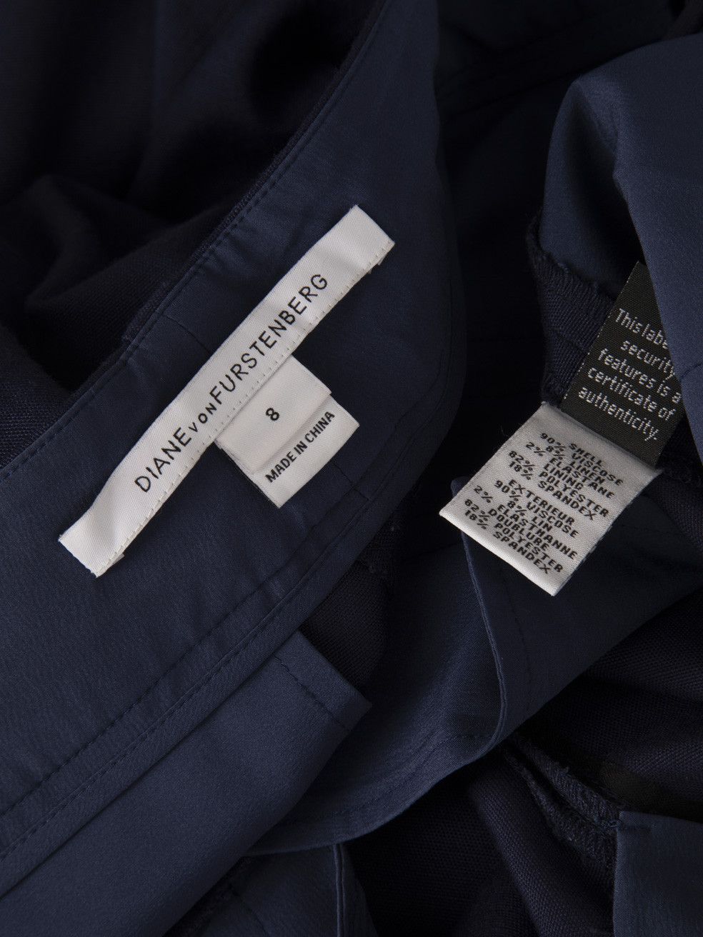 Diane von Furstenberg Navy Cropped Trousers Size 30" / US 8 / IT 44 - 8 Thumbnail